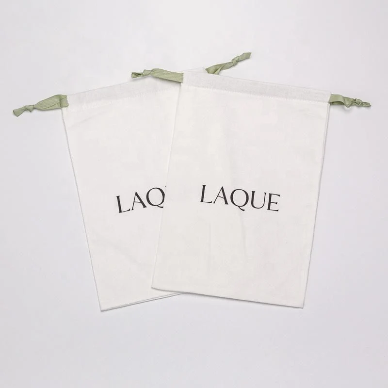 White Cotton Drawstring Pouch — image 6
