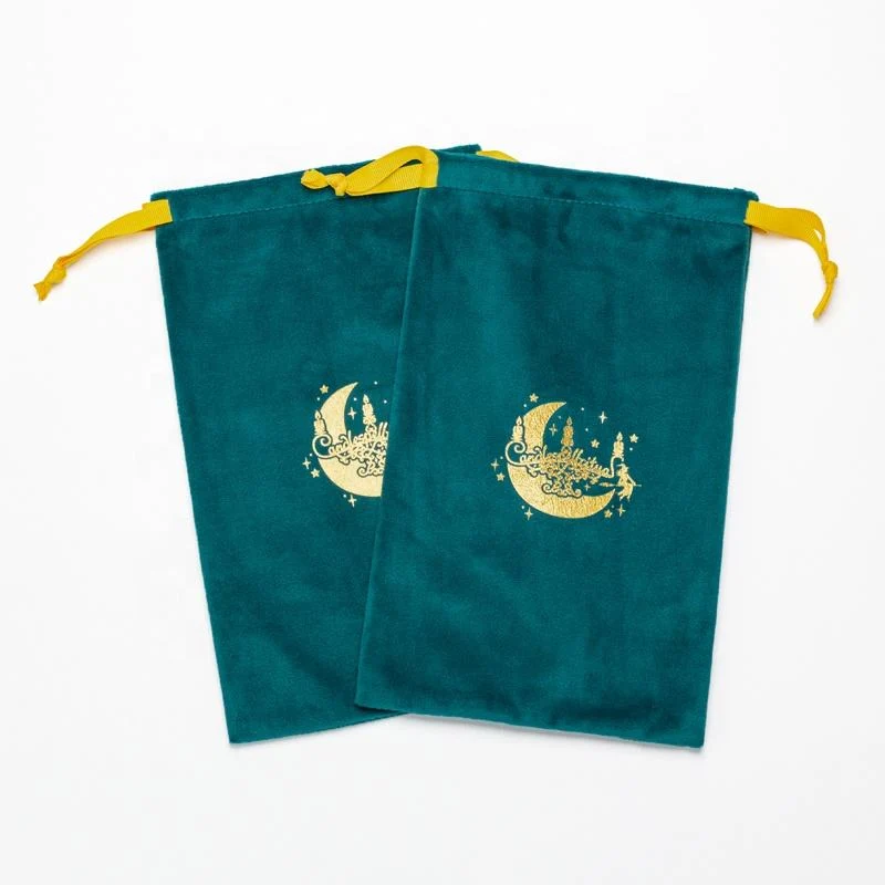 Green Velvet Drawstring Pouch — image 6