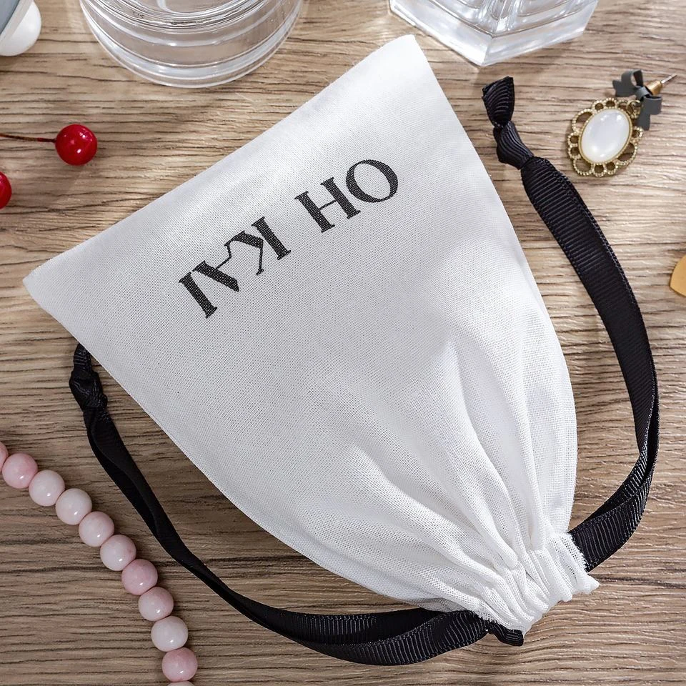 Textured Fabric Drawstring Pouch — image 2