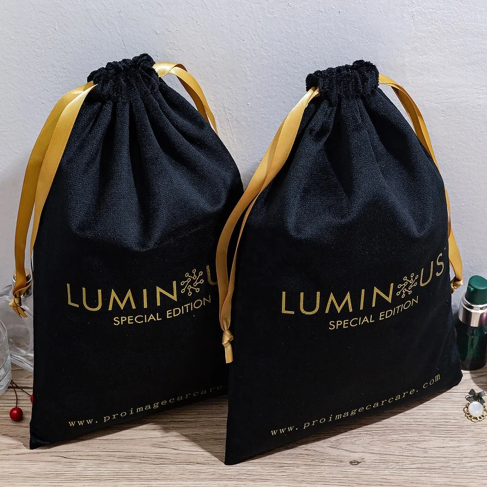 Brown Velvet Drawstring Pouch — image 2