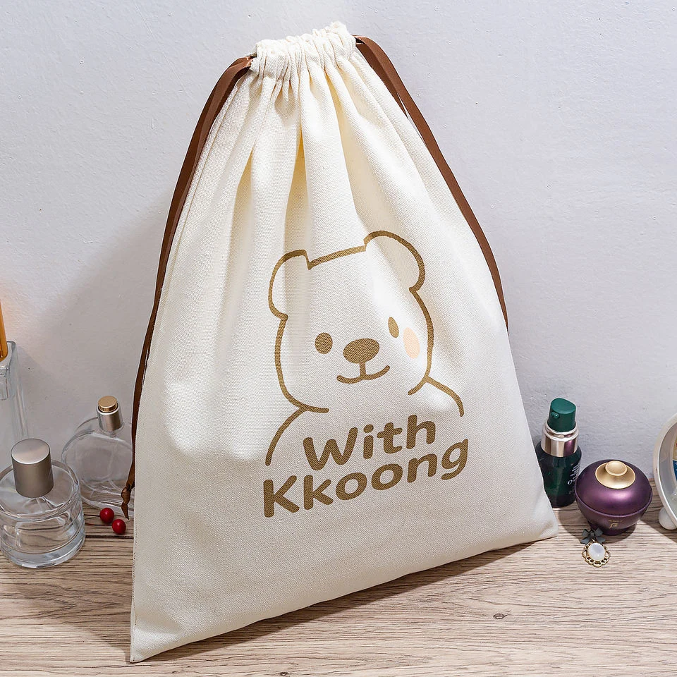 Textured Fabric Drawstring Pouch — image 2