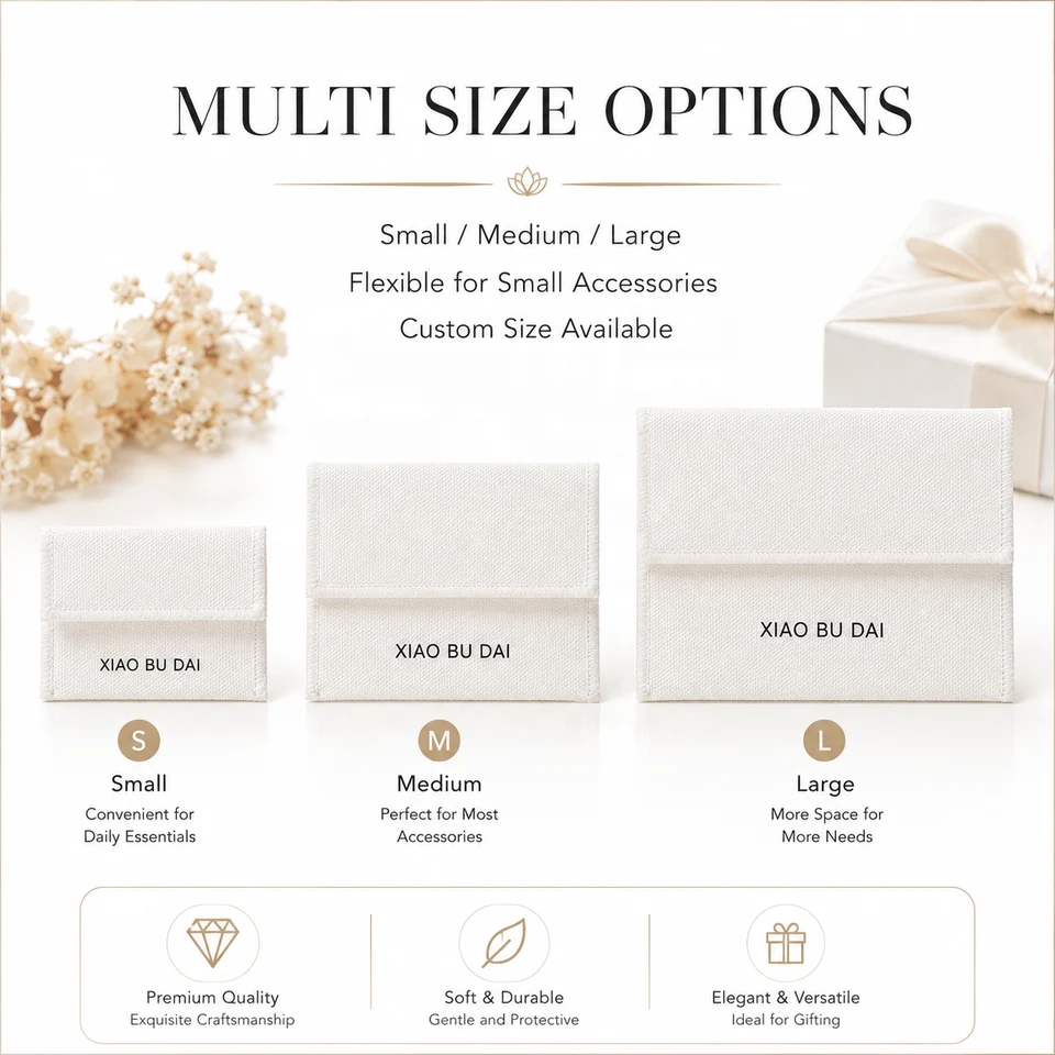 White Fabric Envelope Pouch — image 3
