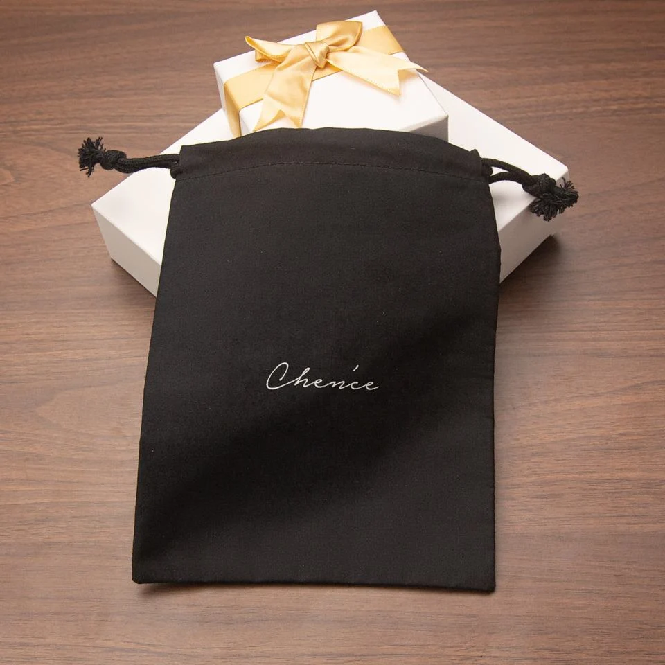 Black Cotton Drawstring Pouch — image 6