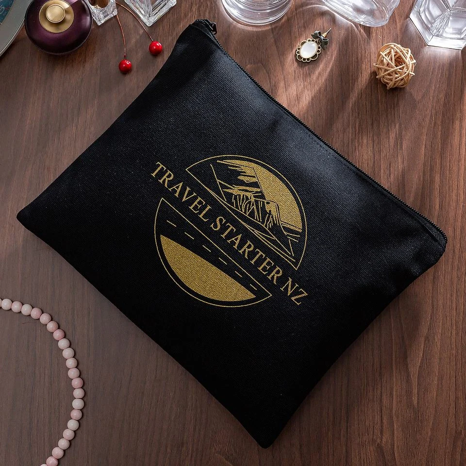 Black Fabric Zipper Pouch — image 2