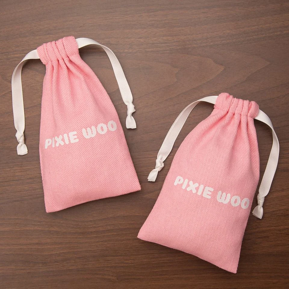 Pink Cotton Drawstring Pouch — image 4