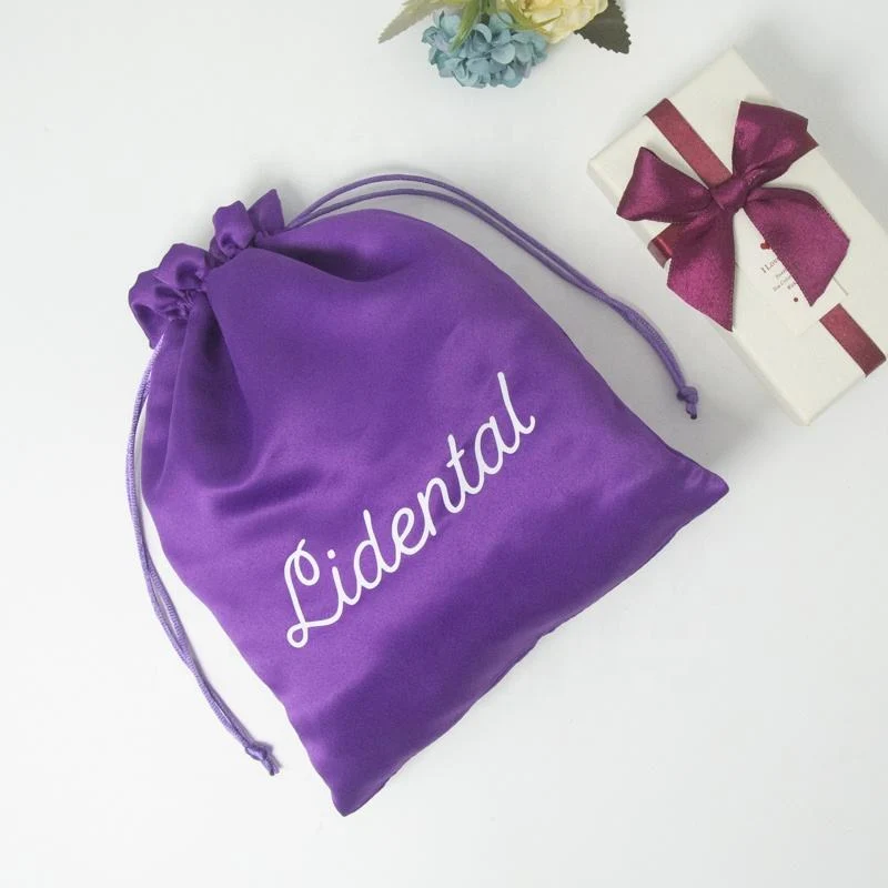 Purple Satin Drawstring Pouch — image 3