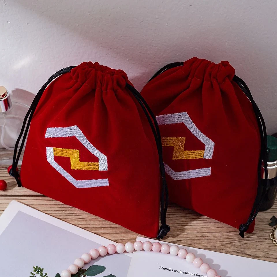Red Velvet Drawstring Pouch — image 2
