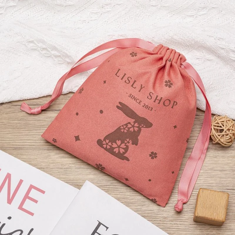 Textured Fabric Drawstring Pouch — image 3