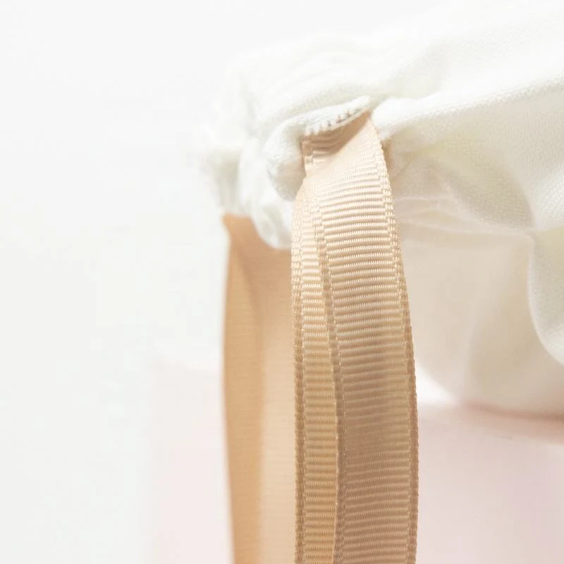 White Cotton Drawstring Pouch — image 5