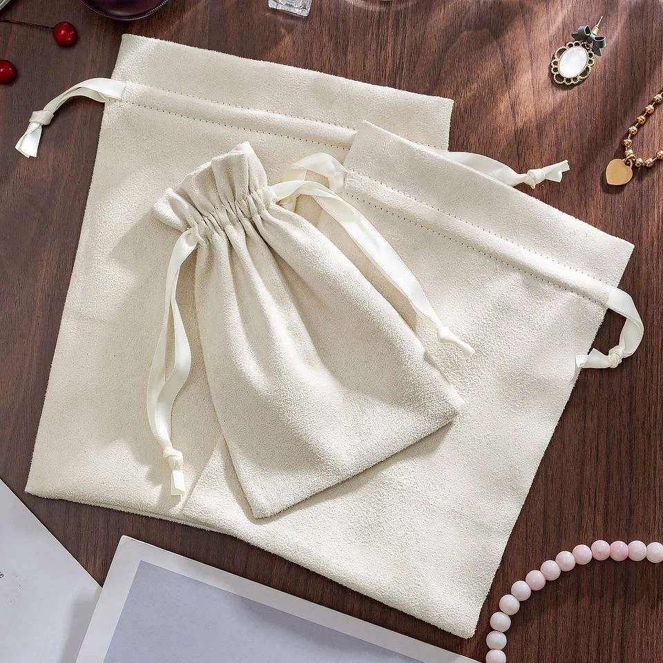 Suede-Look Drawstring Jewelry Pouch — image 3