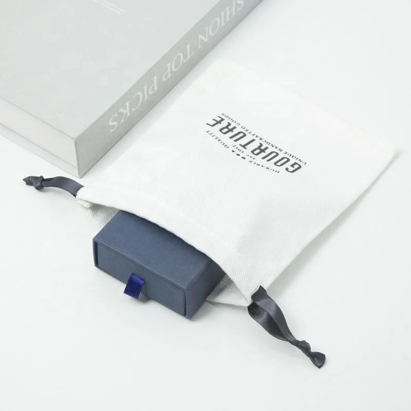 Black Cotton Drawstring Pouch — image 4