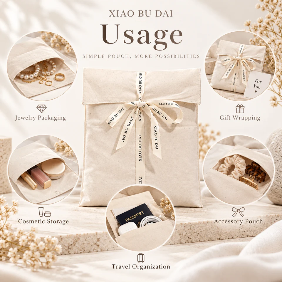 Cotton Ribbon-Tie Dust Bag — image 2
