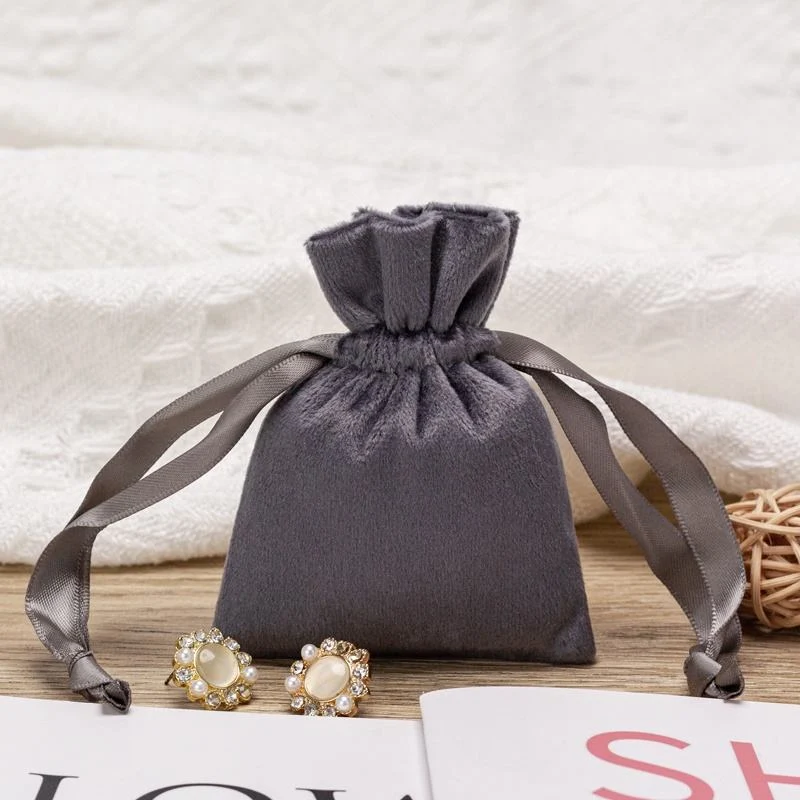 Brown Velvet Drawstring Pouch — image 2
