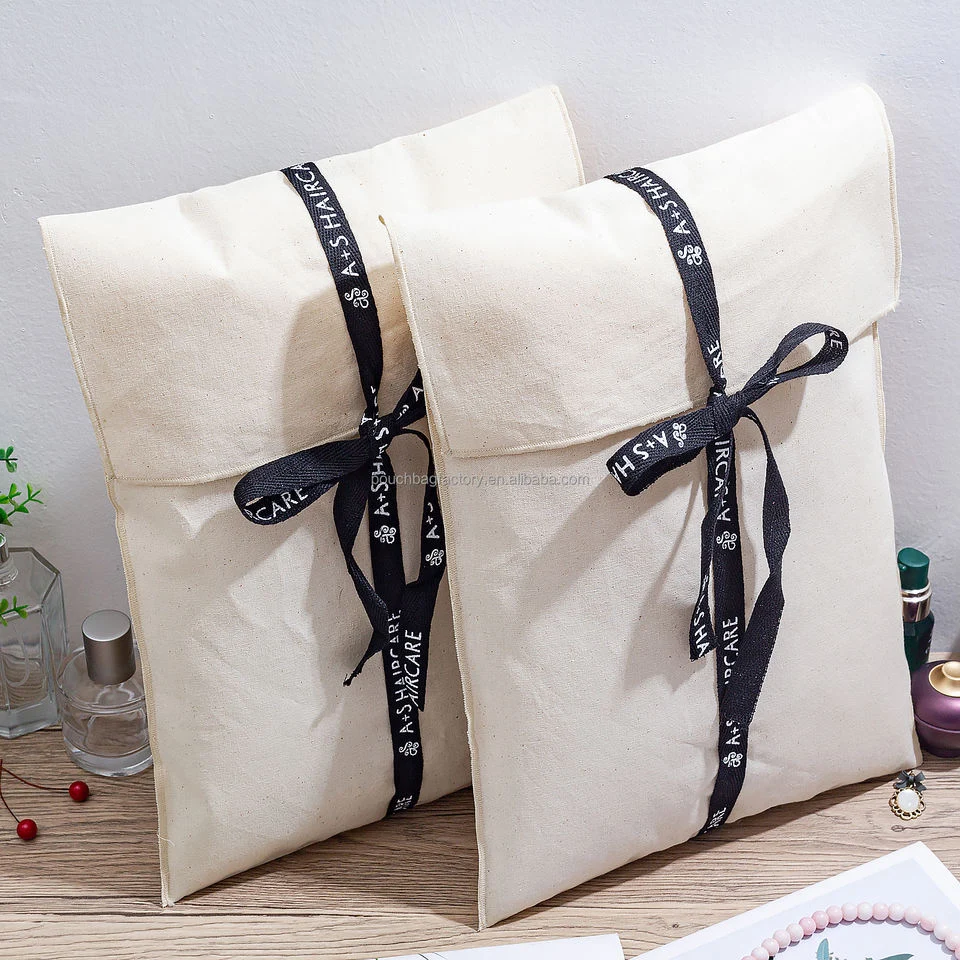 White Fabric Envelope Pouch — image 2