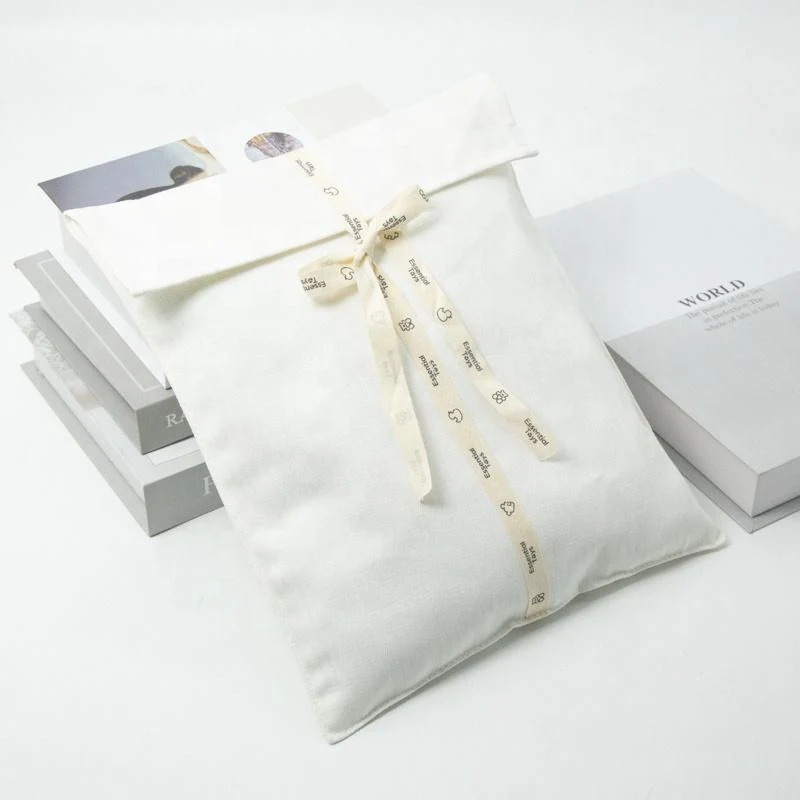 White Fabric Envelope Pouch — image 2