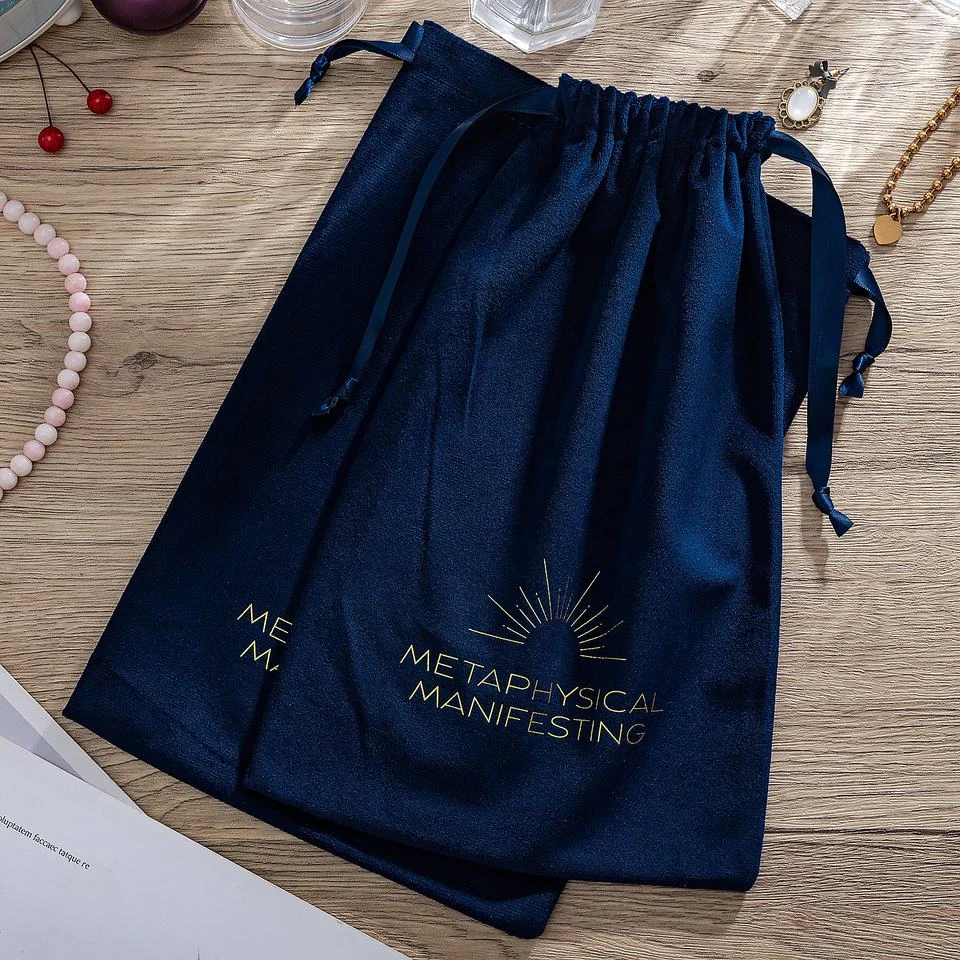 Blue Velvet Drawstring Pouch — image 2