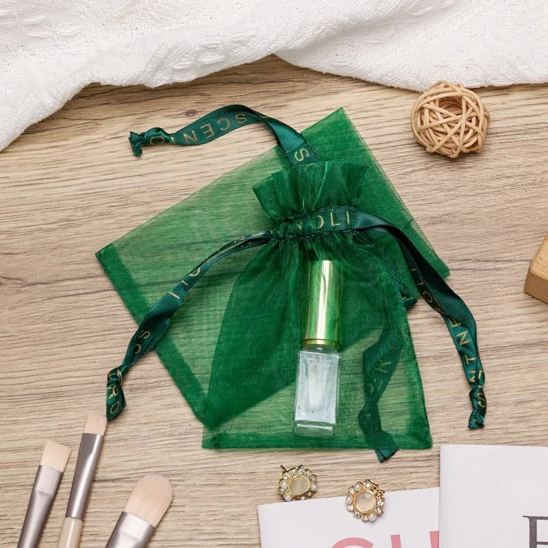 Green Organza Drawstring Pouch — image 4