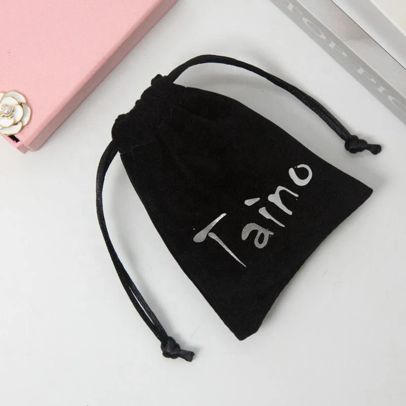 White Velvet Drawstring Pouch — image 3