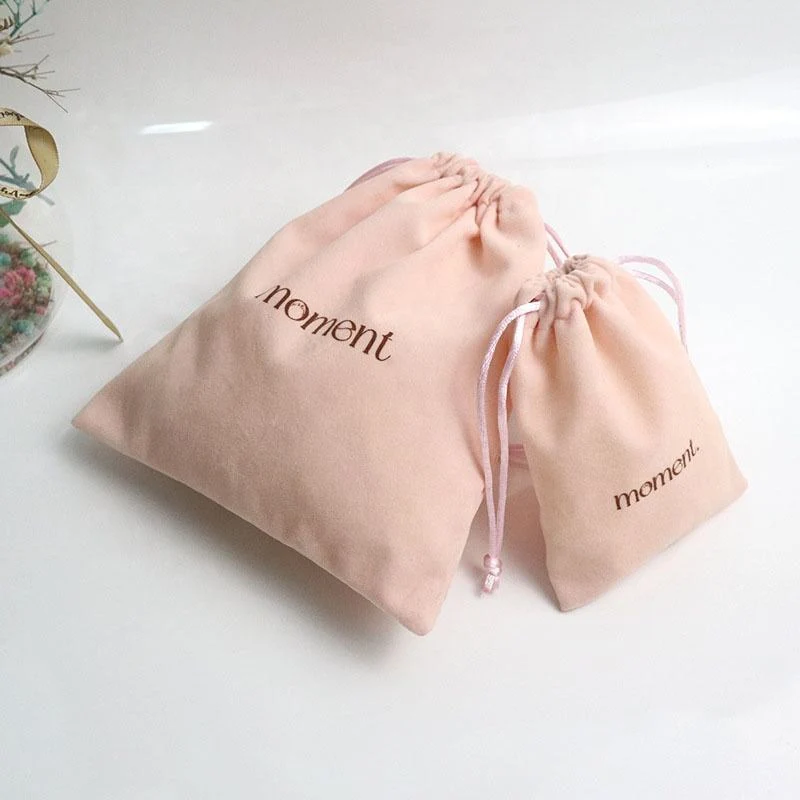 Pink Velvet Drawstring Pouch — image 2
