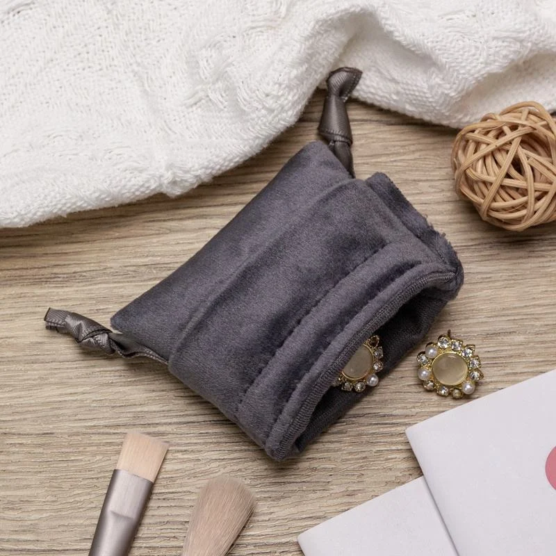 Brown Velvet Drawstring Pouch — image 6