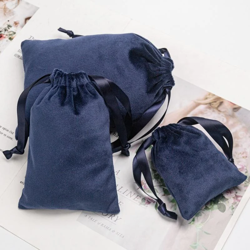 Blue Velvet Drawstring Pouch — image 5