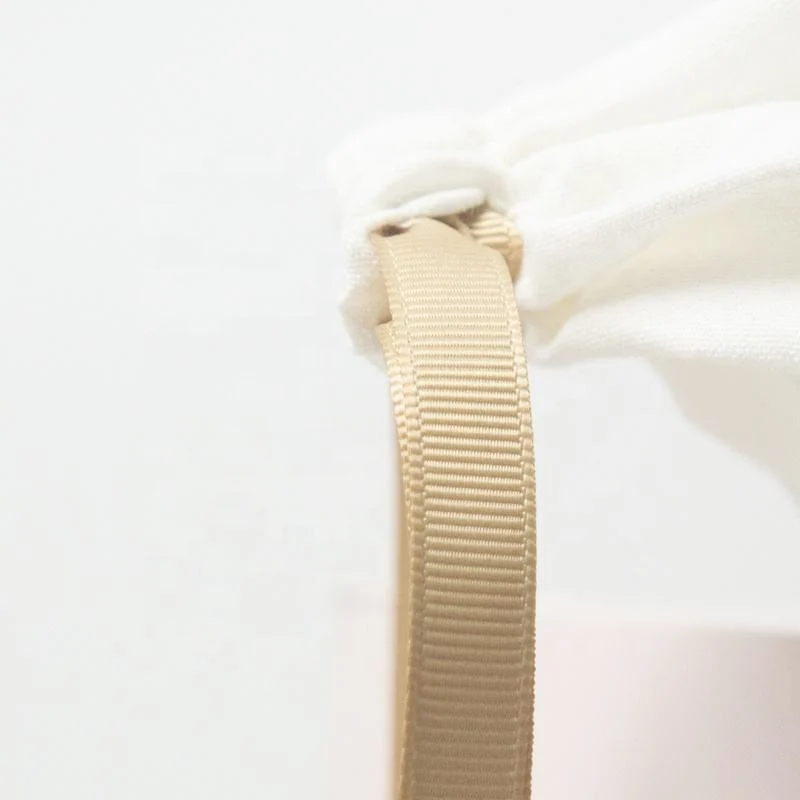 White Cotton Drawstring Pouch — image 6