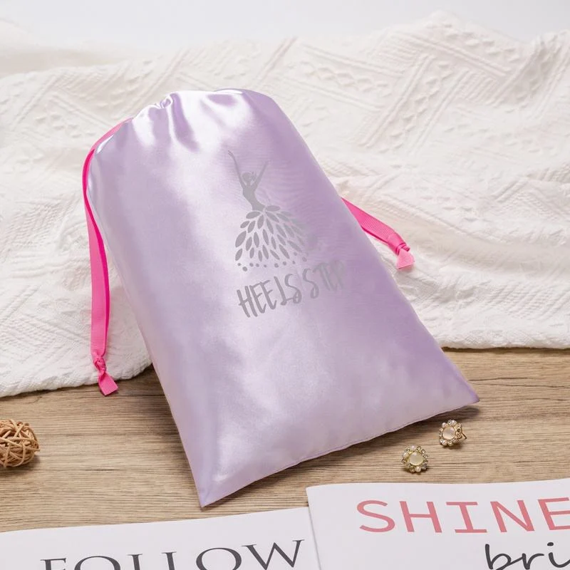 White Satin Drawstring Pouch — image 2