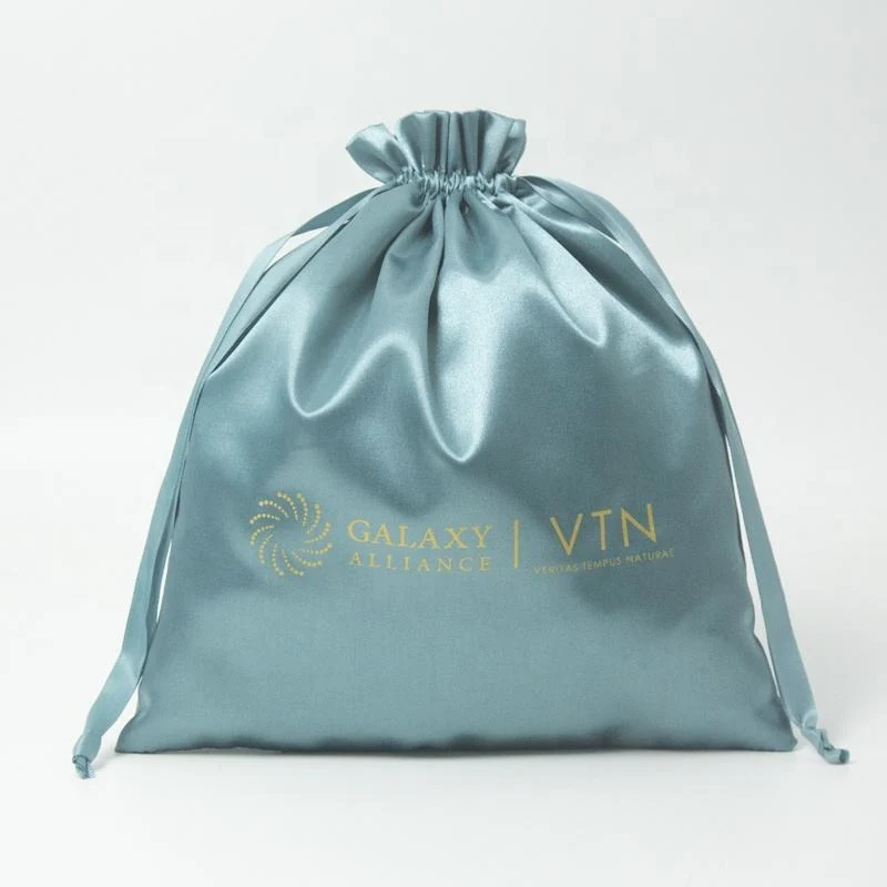 Black Satin Drawstring Pouch — image 2