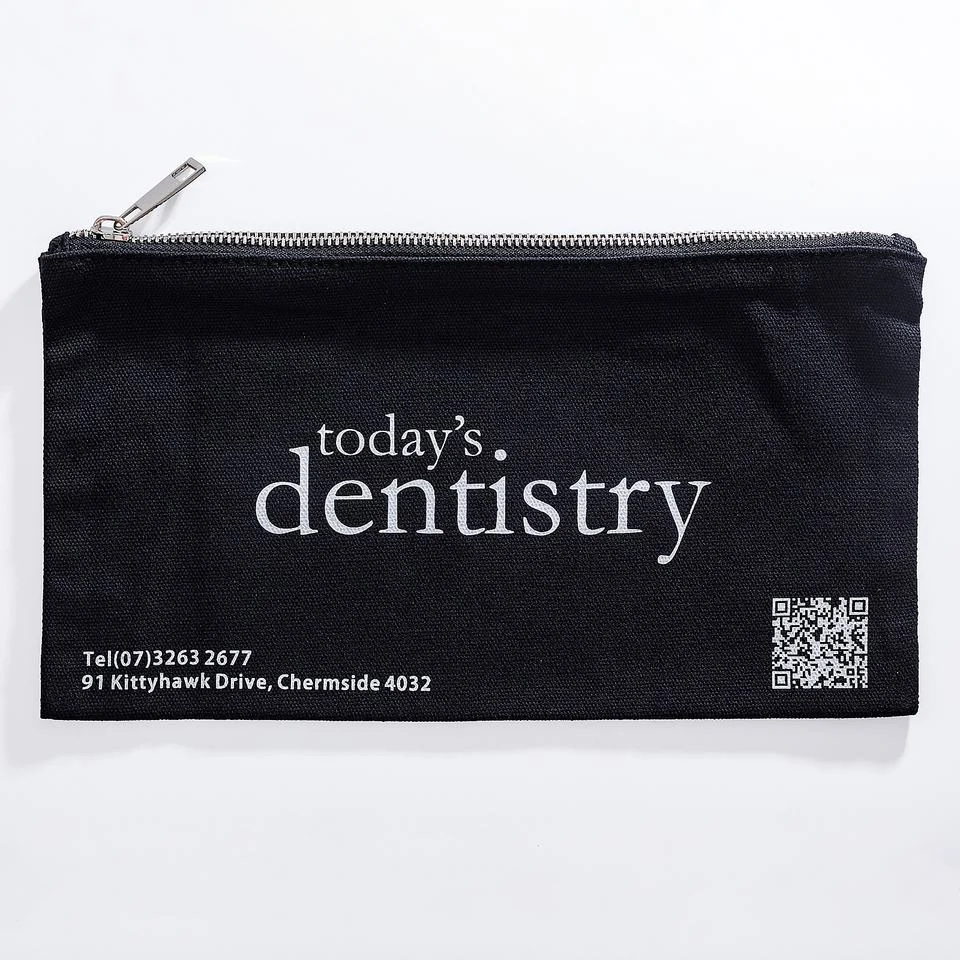 Cream Fabric Zipper Pouch — image 3