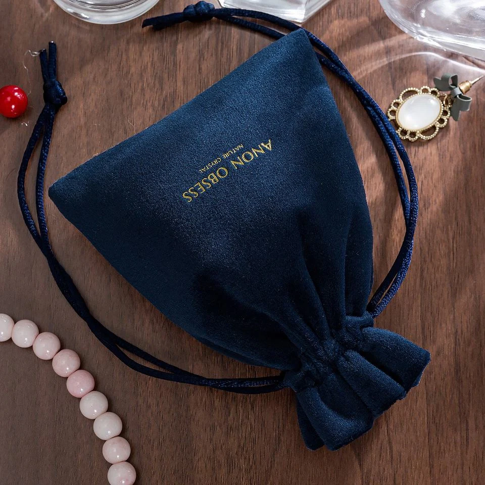 Blue Velvet Drawstring Pouch — image 2