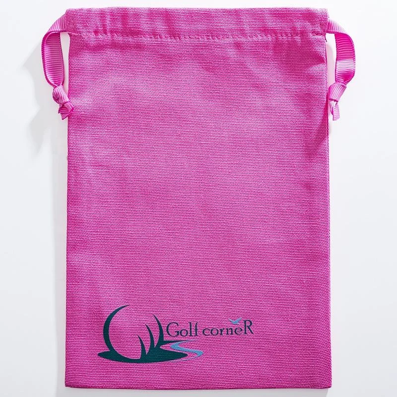 Pink Cotton Drawstring Pouch — image 4