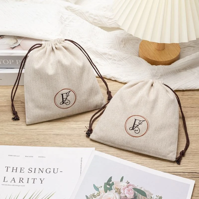 Textured Fabric Drawstring Pouch — image 3