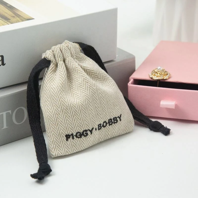 Textured Fabric Drawstring Pouch — image 2