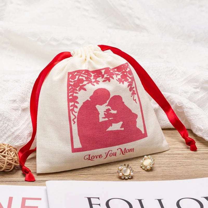 Textured Fabric Drawstring Pouch — image 2
