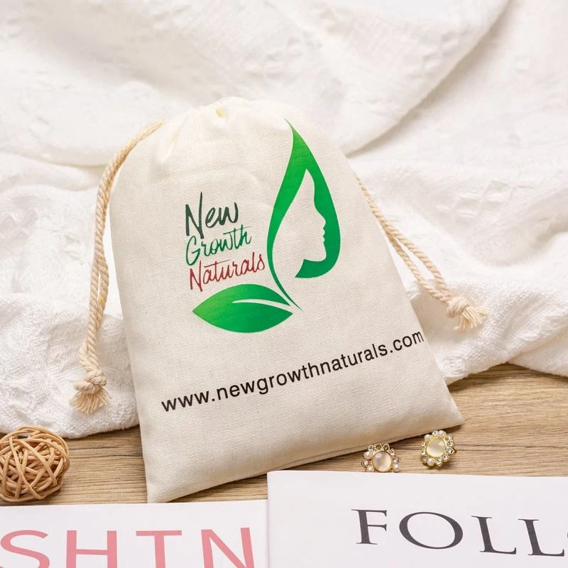 Textured Fabric Drawstring Pouch — image 2