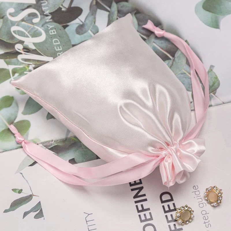 Black Satin Drawstring Pouch — image 3