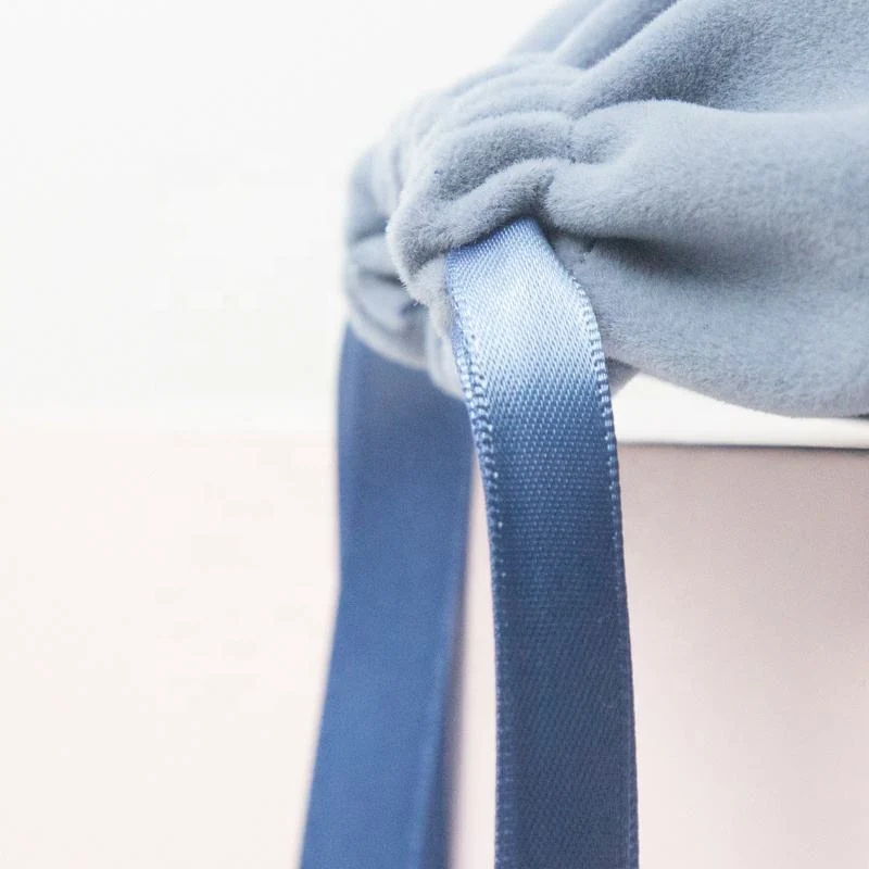 White Velvet Drawstring Pouch — image 5