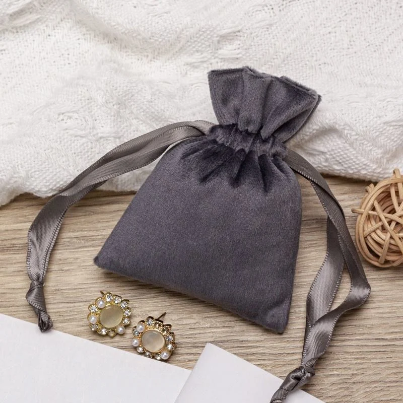 Brown Velvet Drawstring Pouch — image 4