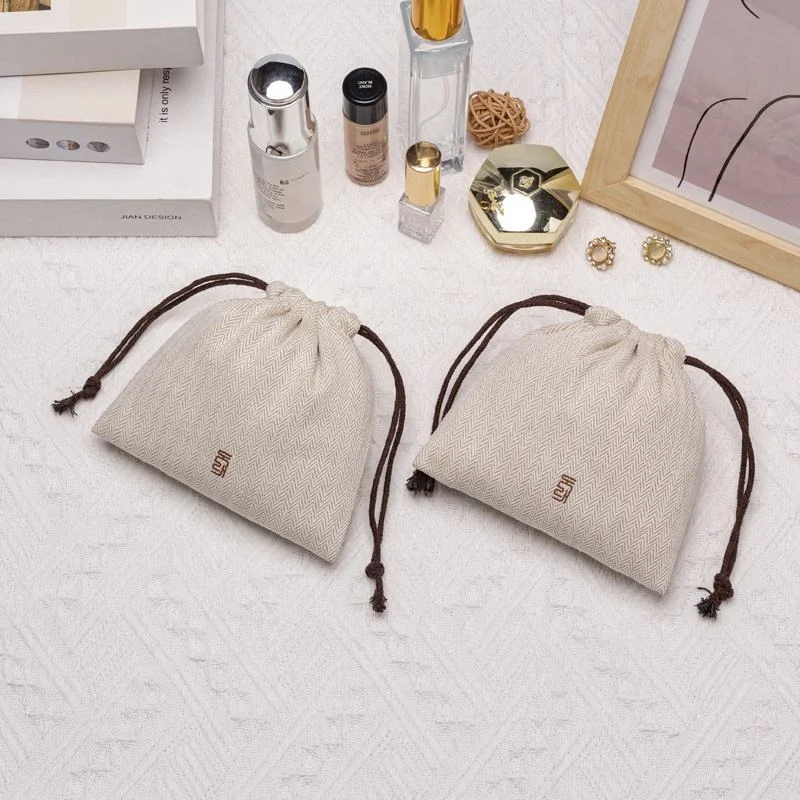 Textured Fabric Drawstring Pouch — image 3