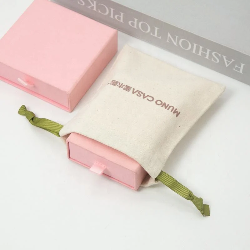 Green Cotton Drawstring Pouch — image 3