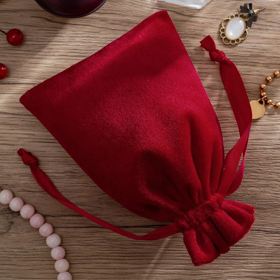 Red Velvet Drawstring Pouch — image 2
