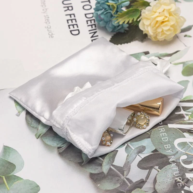 Black Satin Drawstring Pouch — image 4