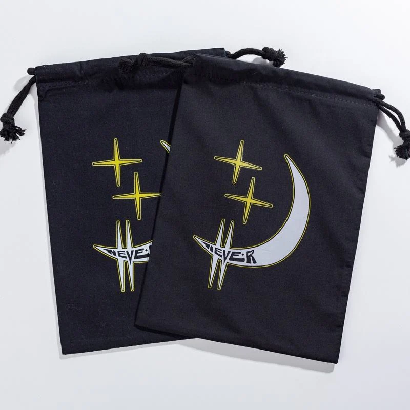 Black Cotton Drawstring Pouch — image 6