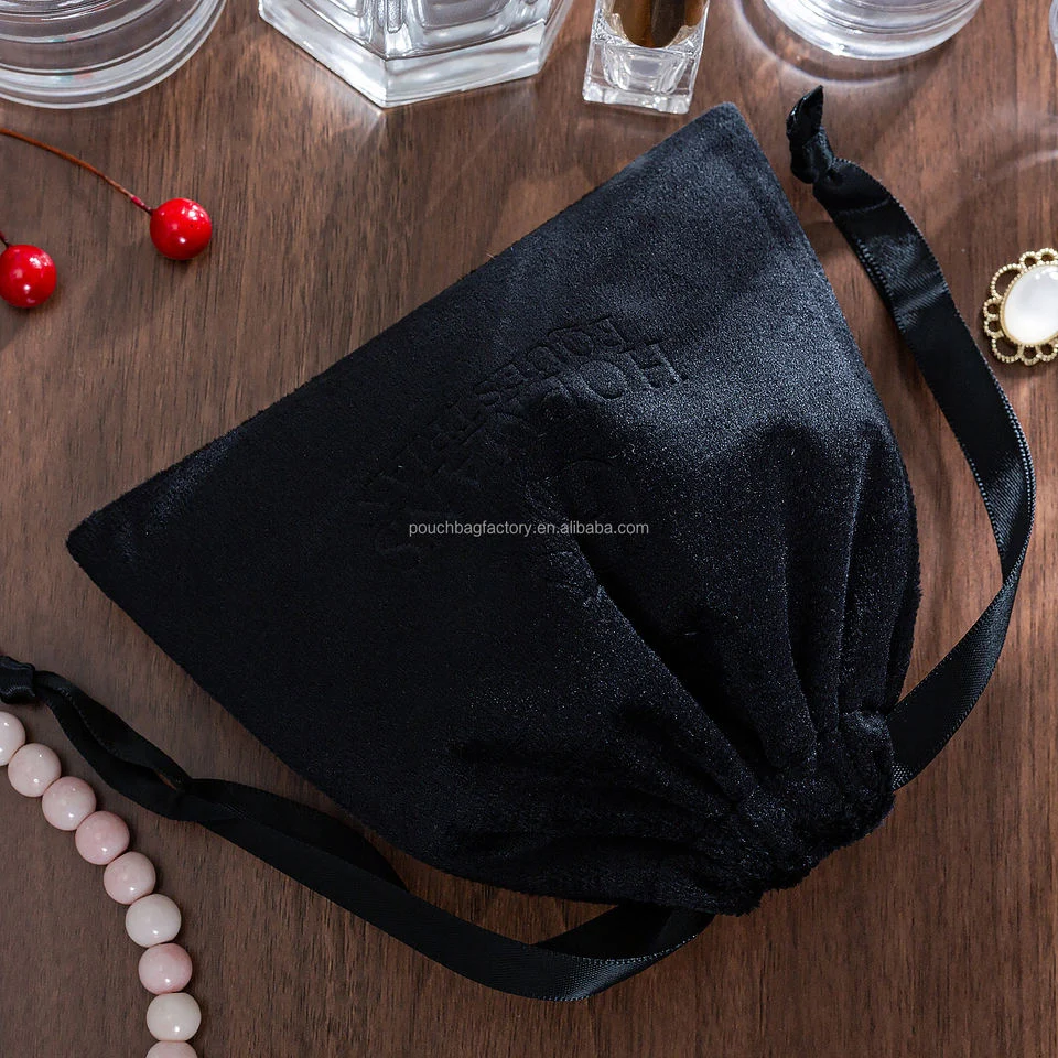 Black Velvet Drawstring Pouch — image 3
