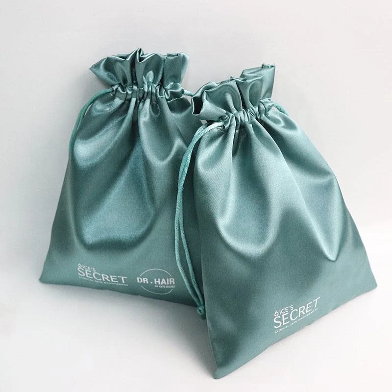 Black Satin Drawstring Pouch — image 4