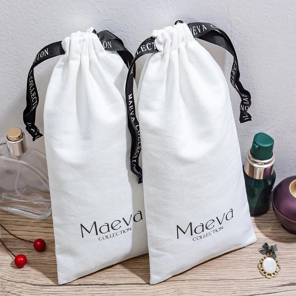 Textured Fabric Drawstring Pouch — image 2