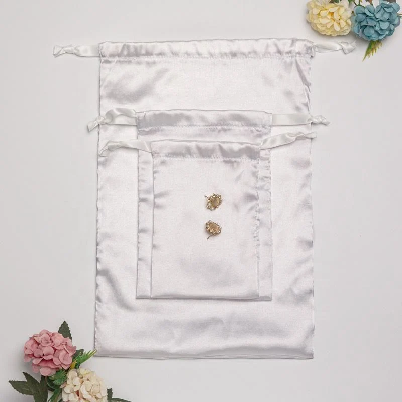 Black Satin Drawstring Pouch — image 6