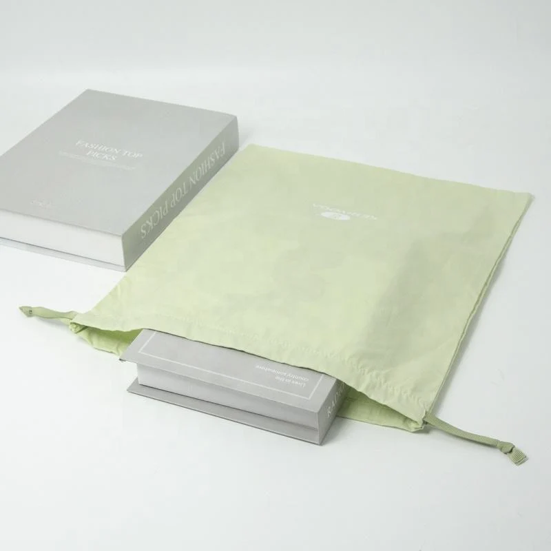 Green Cotton Drawstring Pouch — image 4