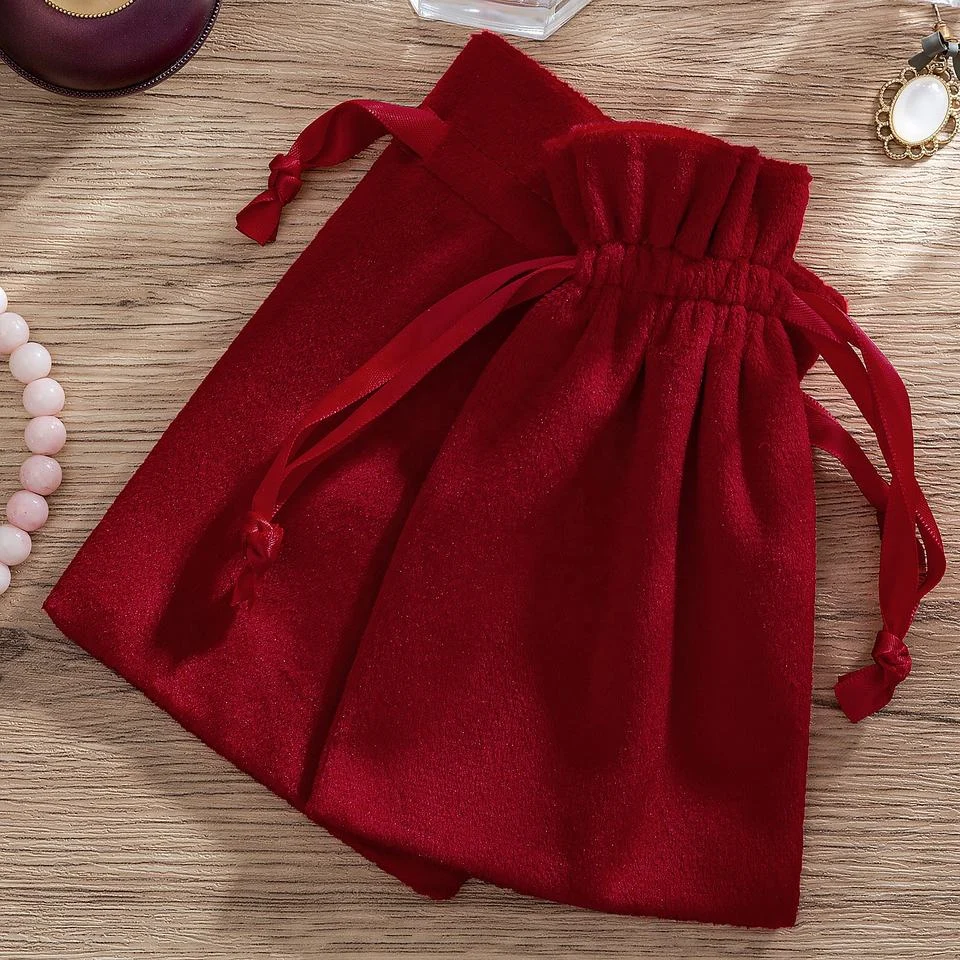 Red Velvet Drawstring Pouch — image 3