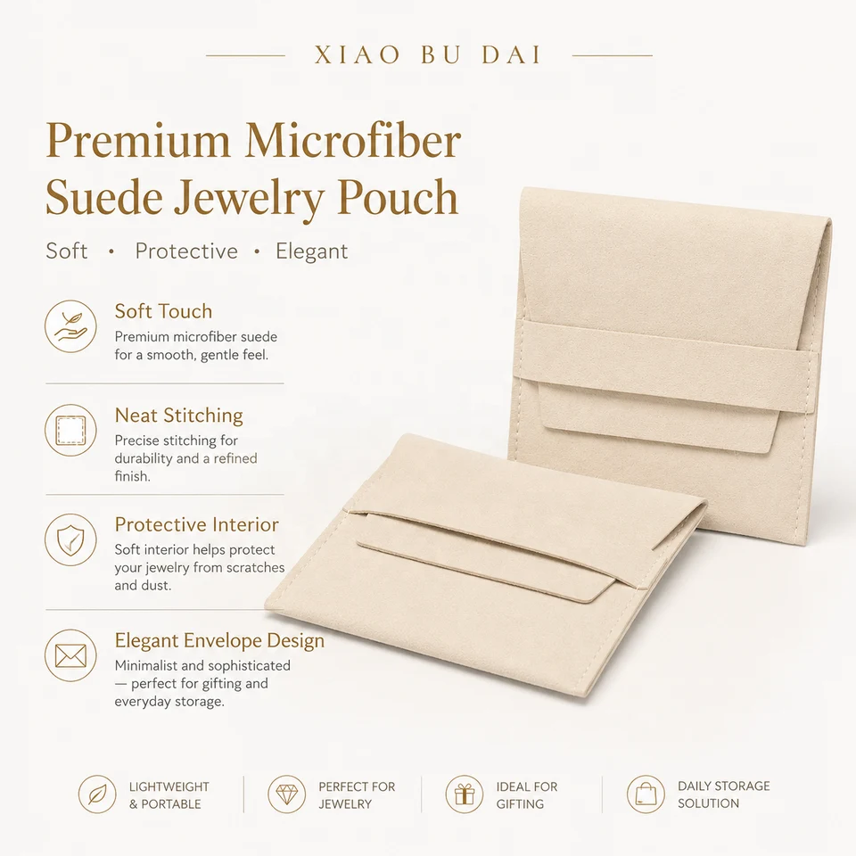 Cream Microfiber Envelope Pouch — image 2